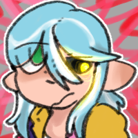 a drawing of empires smp season 2 scott. he is experiencing a cluster headache radiating from his right eye, which is also replaced with a gemstone in an empty eye socket.